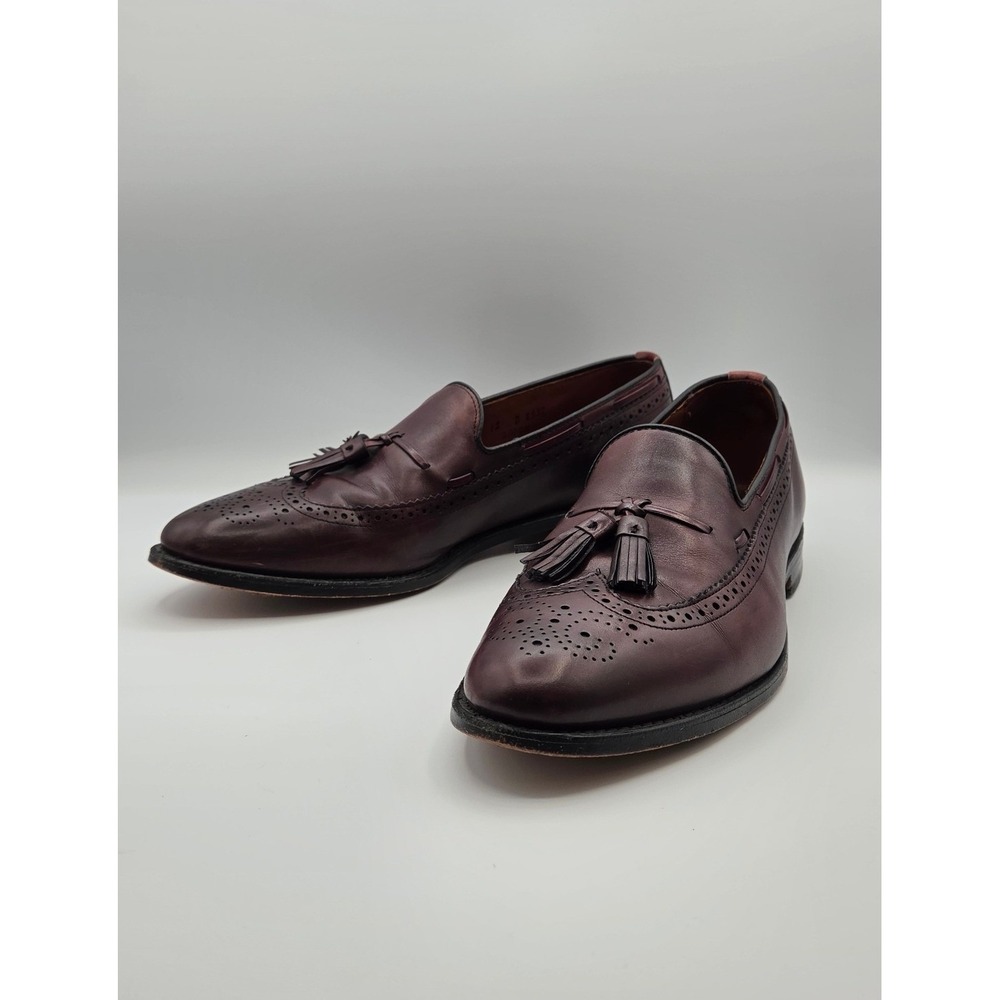 Allen Edmonds Manchester Men's Loafers 12 D Burgundy Leather Wingtip Tassel USA